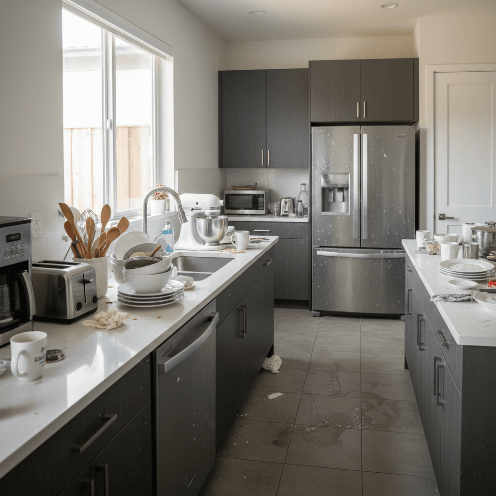 Kitchen before deep cleaning service
